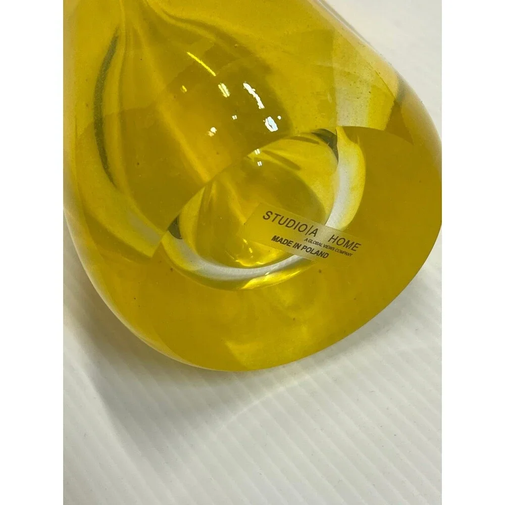 Studio A Handmade Glass Table Vase in Yellow